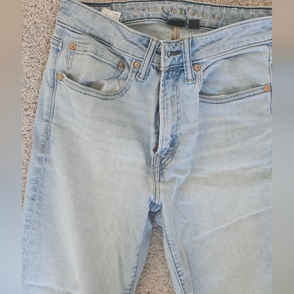 Set of 2 American Eagle Outfitters Light Blue Straight Leg Jeans - Picture 2 of 6